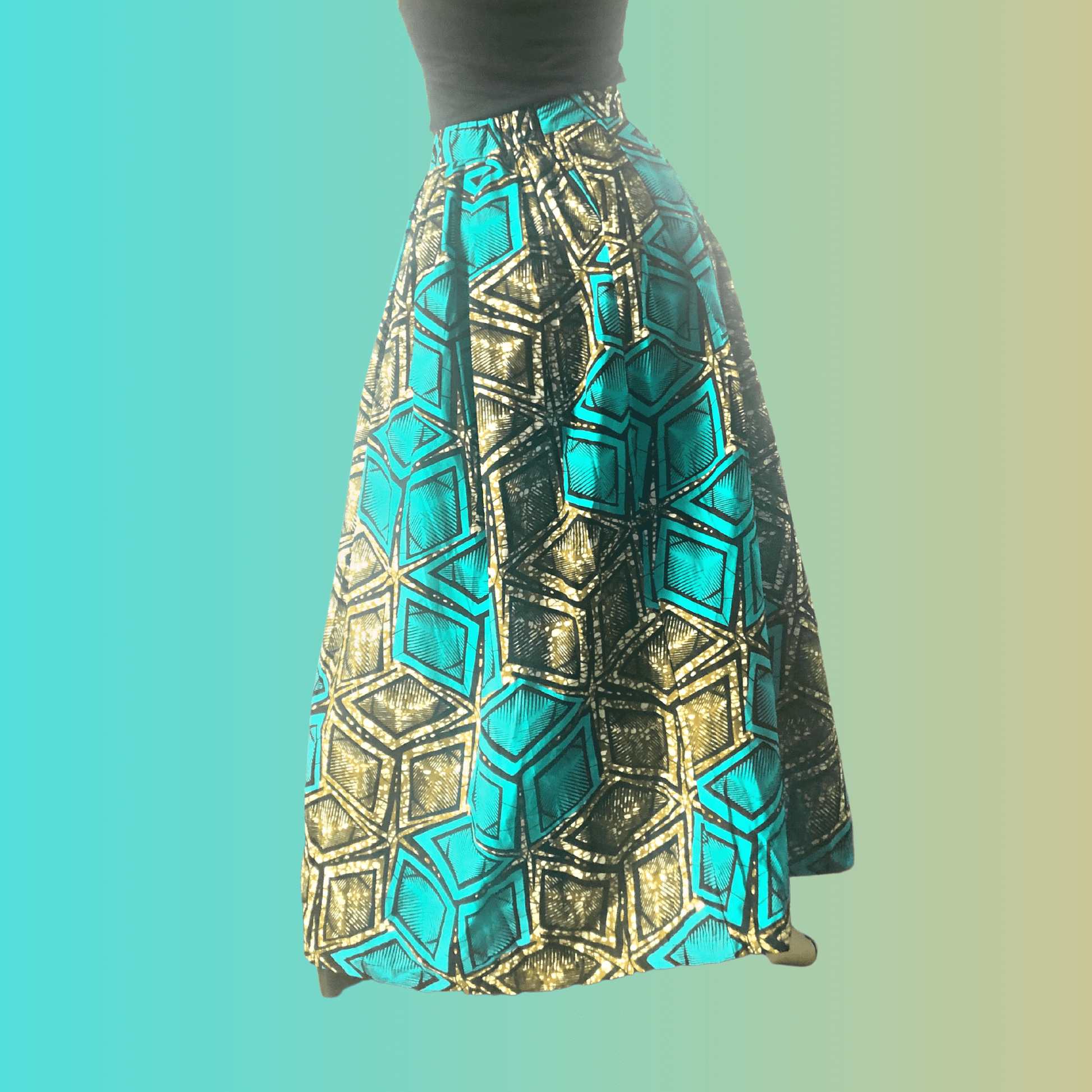 African Print Maxi Skirt