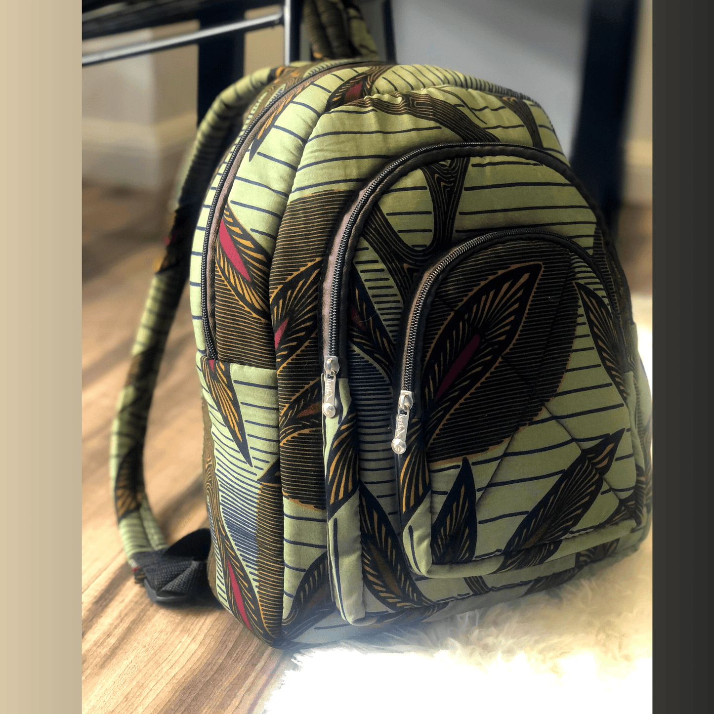 African Print Backpack