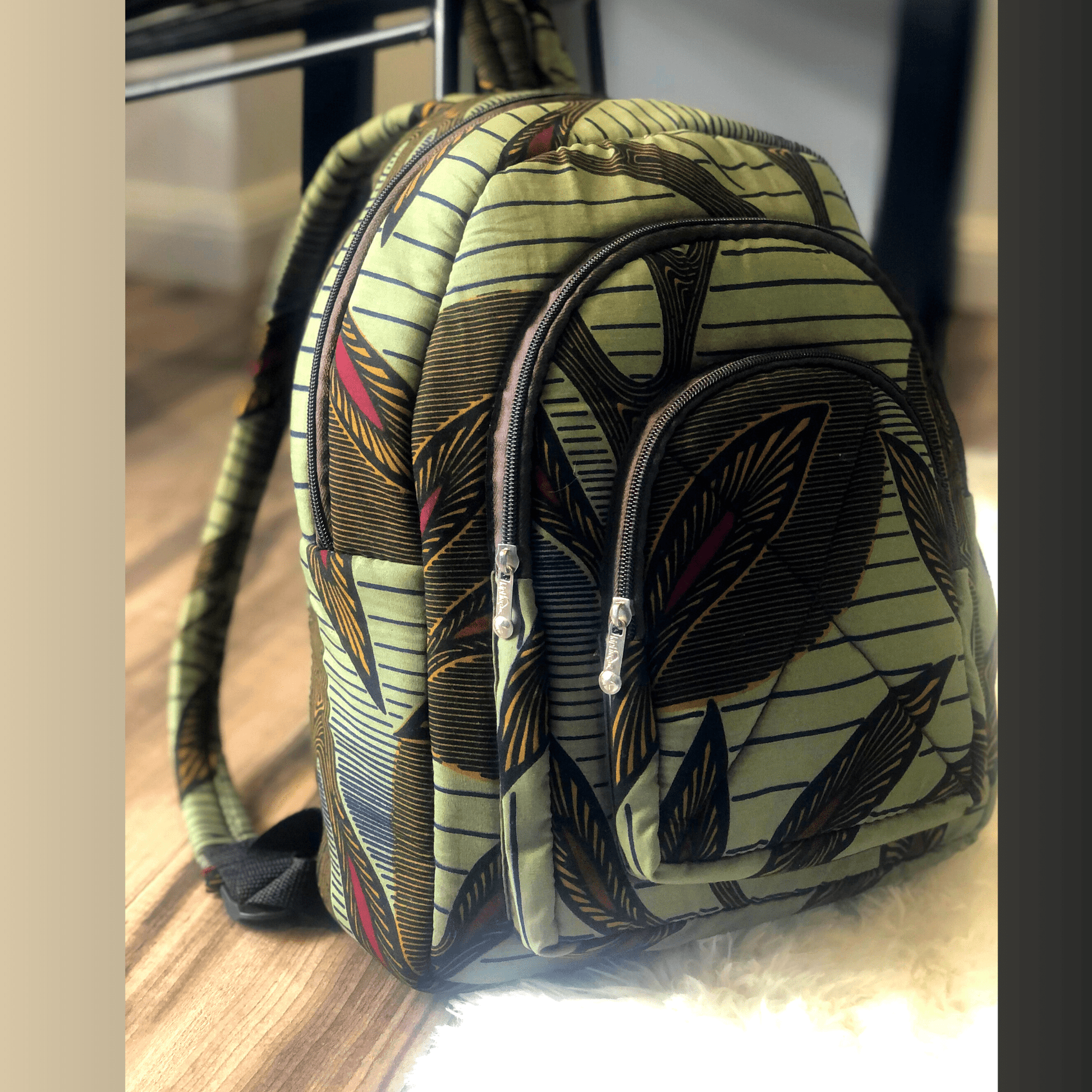 African Print Backpack